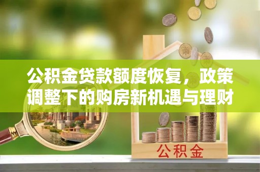 雅江公积金贷款额度恢复，政策调整下的购房新机遇与理财规划