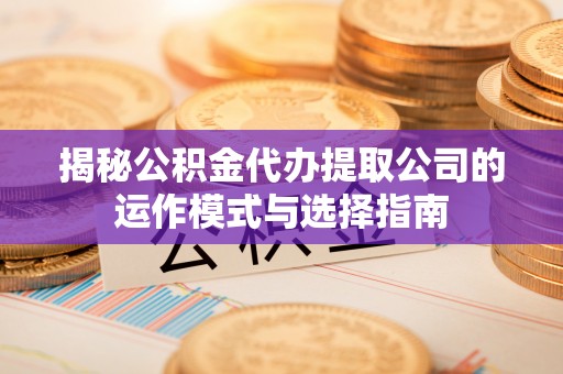 雅江揭秘公积金代办提取公司的运作模式与选择指南
