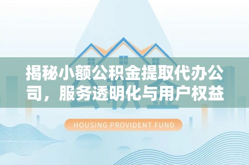 雅江揭秘小额公积金提取代办公司，服务透明化与用户权益保障