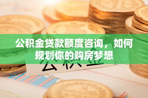 雅江公积金贷款额度咨询，如何规划你的购房梦想
